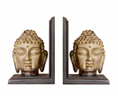 Feng Shui Buddha Head Gold Arrow Bookends , 2 Set Resin Kids Room Bookends