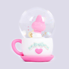 My Melody Lovely Resin Snow Globe White Cup With Pink Handle And Saucer